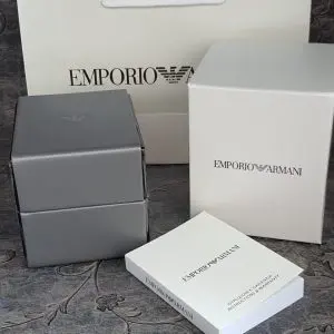 Emporio Armani Men's Quartz Leather Strap Blue Dial 41mm Watch AR1736 - Image 15