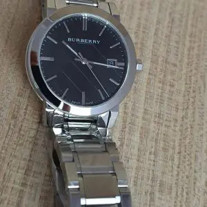 Burberry Men's Stainless Steel Swiss Made Black Dial Watch BU9001