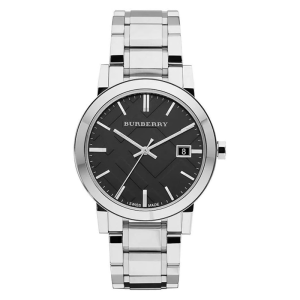 Burberry Men's Stainless Steel Swiss Made Black Dial 38mm Watch BU9001
