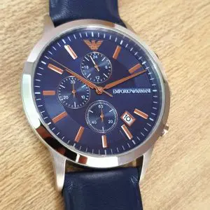 Emporio Armani Men's Chronograph Leather strap Watch AR11216