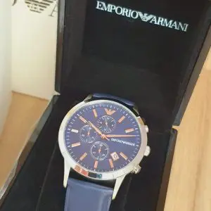 Emporio Armani Men's Chronograph Leather strap Watch AR11216