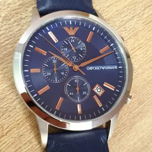 Emporio Armani Men's Chronograph Leather strap Watch AR11216