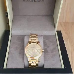 Burberry Ladies Swiss Made Gold-Tone Stainless Steel Watch BU9145
