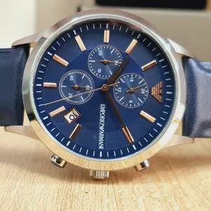 Emporio Armani Men's Chronograph Leather strap Watch AR11216