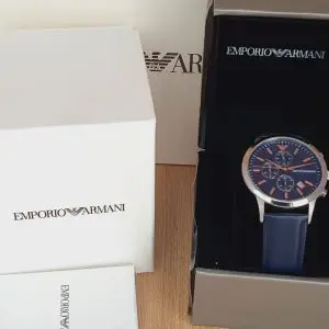 Emporio Armani Men's Chronograph Leather strap Watch AR11216