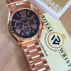 Michael Kors Women’s Chronograph Quartz Stainless Steel Black Dial 43mm Watch MK5854