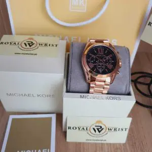 Michael Kors Women’s Chronograph Quartz Stainless Steel Black Dial 43mm Watch MK5854