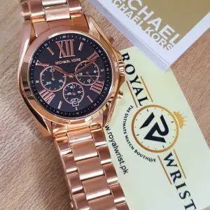 Michael Kors Women’s Chronograph Quartz Stainless Steel Black Dial 43mm Watch MK5854