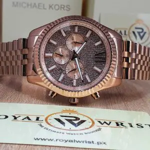 Michael Kors Women’s Analog Quartz Stainless Steel Rose Gold Dial 44mm Watch MK8580