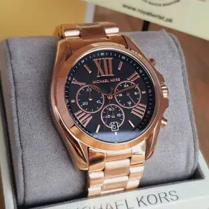 Michael Kors Women’s Chronograph Quartz Stainless Steel Black Dial 43mm Watch MK5854