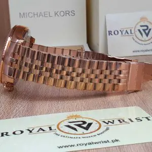 Michael Kors Women’s Analog Quartz Stainless Steel Rose Gold Dial 44mm Watch MK8580