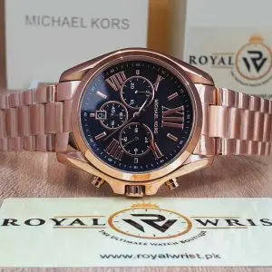 Michael Kors Women’s Chronograph Quartz Stainless Steel Black Dial 43mm Watch MK5854