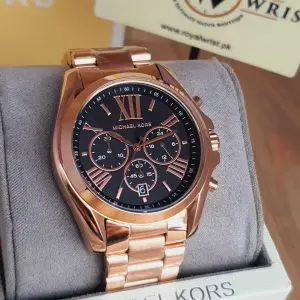Michael Kors Women’s Chronograph Quartz Stainless Steel Black Dial 43mm Watch MK5854