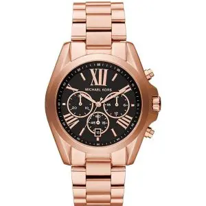 Michael Kors Women’s Chronograph Quartz Stainless Steel Black Dial 43mm Watch MK5854
