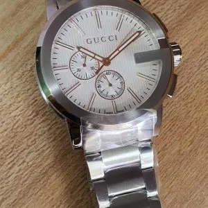Gucci Men’s Analog Quartz Display Swiss Made Stainless Steel Silver Watch YA101201