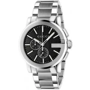 Gucci Men's Swiss Made Quartz Stainless Steel Silver Dial 44mm Watch YA101204