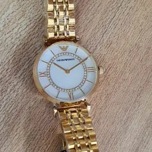 Emporio Armani Women’s Analog Stainless Steel Mother of Pearl Dial Watch AR1907