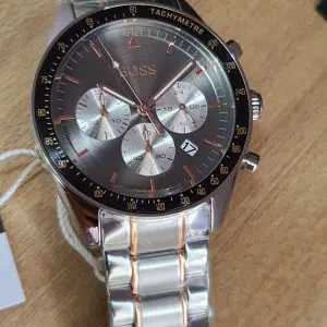 Hugo Boss Men’s Chronograph Quartz Stainless Steel Grey Dial Watch 1513634