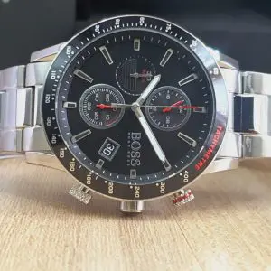 Hugo Boss Men’s Chronograph Quartz Stainless Steel Black Dial 44mm Watch 1513509