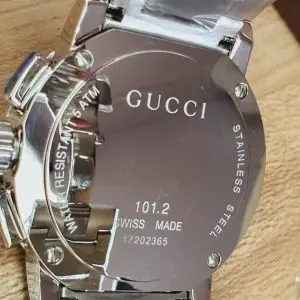 Gucci Men’s Analog Quartz Display Swiss Made Stainless Steel Silver Watch YA101201