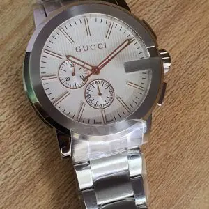 Gucci Men’s Analog Quartz Display Swiss Made Stainless Steel Silver Watch YA101201