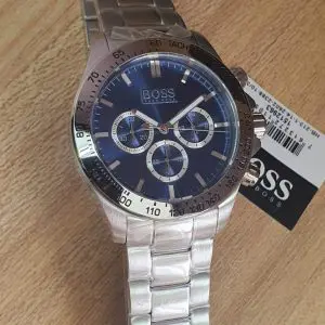 Hugo Boss Men’s Chronograph Quartz Stainless Steel Blue Dial 46mm Watch 1512963