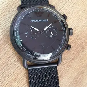 Emporio Armani Men's Chronograph Quartz Stainless Steel Black Dial Watch AR11264