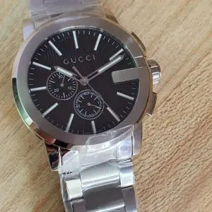 Gucci Men's Analog Quartz Stainless Steel Swiss Made Silver Watch YA101204