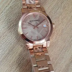 Burberry Ladies Swiss Made Stainless Steel Rose Gold 34mm Watch BU9146