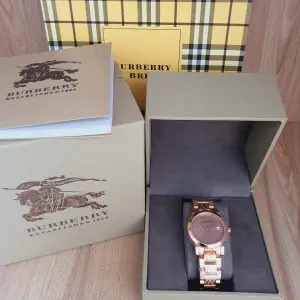 Burberry Ladies Swiss Made Stainless Steel Rose Gold 34mm Watch BU9146