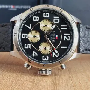 Tommy Hilfiger Men’s Quartz Leather Strap Black Dial Watch 1791050