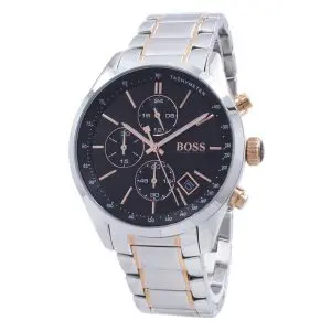 Hugo Boss Men’s Chronograph Quartz Stainless Steel Black Dial 44mm Watch 1513473