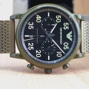 Emporio Armani Men's Sport Quartz Stainless Steel Strap Green 43mm Watch AR11115