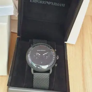 Emporio Armani Men's Chronograph Quartz Stainless Steel Black Dial Watch AR11264