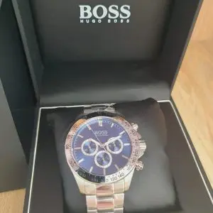 Hugo Boss Men’s Chronograph Quartz Stainless Steel Blue Dial 46mm Watch 1512963