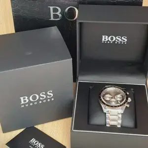 Hugo Boss Men’s Chronograph Quartz Stainless Steel Grey Dial Watch 1513634
