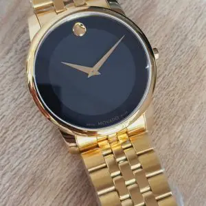 Movado Men’s Quartz Swiss Made Stainless Steel Black Dial Watch 0606997