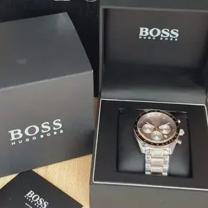 Hugo Boss Men’s Chronograph Quartz Stainless Steel Grey Dial Watch 1513634