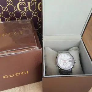 Gucci Men’s Analog Quartz Display Swiss Made Stainless Steel Silver Watch YA101201