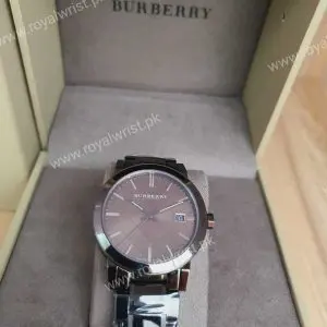 Burberry Men’s Swiss Made Stainless Steel Grey Dial 38mm Watch BU9007
