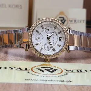 Michael Kors Women’s Quartz Stainless Steel Silver Dial 33mm Watch MK6055