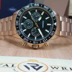 Fossil Men’s Chronograph Quartz Stainless Steel Green Dial 45mm Watch BQ2493