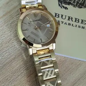 Burberry Men’s Swiss Made Stainless Steel Gold Dial 38mm Watch BU9038