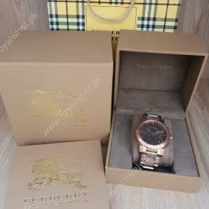 Burberry Men's Swiss Made Gold-Tone Stainless Steel Grey Dial 42mm Watch BU9353