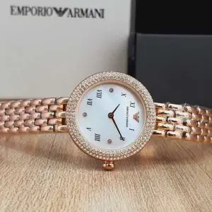 Emporio Armani Women’s Analog Stainless Steel Mother of Pearl Dial 30mm Watch AR11355