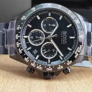 Hugo Boss Men's Chronograph Quartz Stainless Steel Black Dial 45mm Watch 1513754