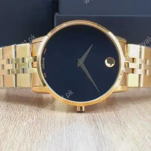 Movado Men’s Quartz Swiss Made Stainless Steel Black Dial 40mm Watch 0607203