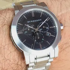 Burberry Men’s Swiss Made Stainless Steel Black Dial 42mm Watch BU9351