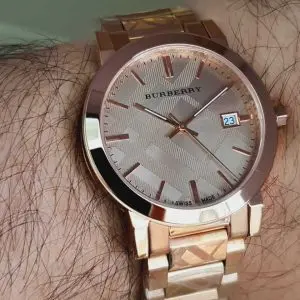 Burberry Men’s Swiss Made Stainless Steel Rose Gold Dial 38mm Watch BU9039