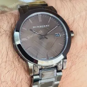 Burberry Men’s Swiss Made Stainless Steel Grey Dial 38mm Watch BU9007